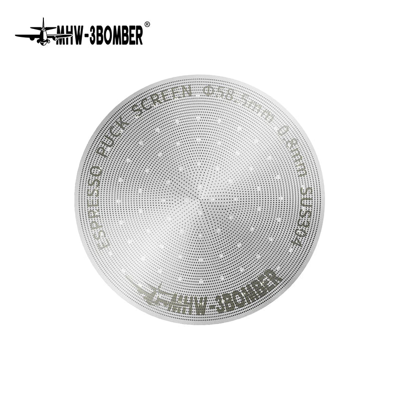 MHW-3BOMBER Titanium Coating Espresso Puck Screen 51/53/58.5mm Reusable Metal Filter 0.8mm Thickness Lower Shower Screen