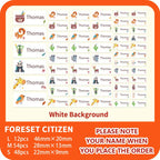 Custom Transparent Self-adhesive Baby Name Sticker Customised Kindergarten Tag in Hebrew Personalized Waterproof Stickers Label