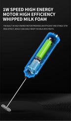 Portable Battery Stirrer Milk Frother Handheld Foam Maker for Lattes Whisk Drink Mixer Coffee Electric Egg Beater Kitchen Tool
