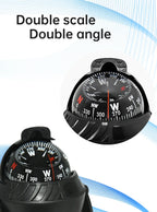 For Boat Yacht Car Waterproof Navigation Compass With Electronic LED Light White/Black Marine Sea Pivoting Marine Compass
