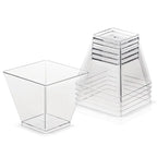 Disposable Plastic Mousse Cup Mini Ladder Shaped Pudding Dessert Cup for Hotel Party and Sweet Shop Disposable Plastic Cups