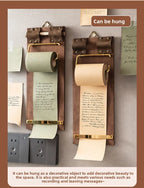Vintage Sticky Note Clip Hanging Roll Paper Sticky Note No Sticky Ins Wind Board Note Blank Notepad Message Pad