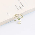 20pcs Umbrella Shape Paper Clip Creative Cute Bookmark Metal Color Cartoon Paper Clips For Planner Office Stationery
