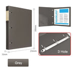 3 Hole Ring Binders File Folder Loose-leaf Binder Morandi Color Waterproof Document A4 Paper Storage