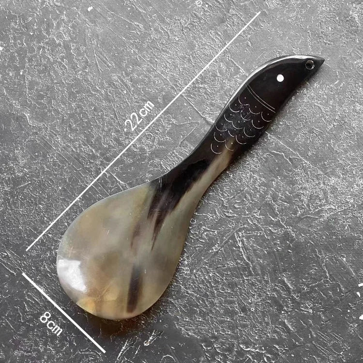 14-21cm Kitchen Water Buffalo Horn Spoon Exquisite Western Cuisine Spoon Creative Dessert Spoon Long Handled Spoon Horn Products