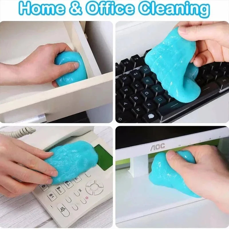 Car Cleaning Gel - Magic Dust Remover for Auto Interior & Keyboard, Reusable Slime Mud for Detailing Tools （blue/pink）
