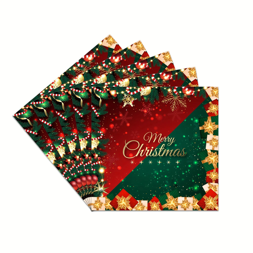 40pcs Count Festive Christmas Paper Napkins with Snowflakes,Merry Christmas Holiday Dinner,Party Birthday Decorations, Christmas