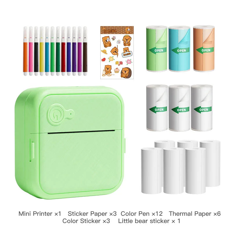 Dolewa D8 Portable Printer Thermal Paper Stickers Paper Mini Printers Labels Maker Printer for Photo Printing for Gift