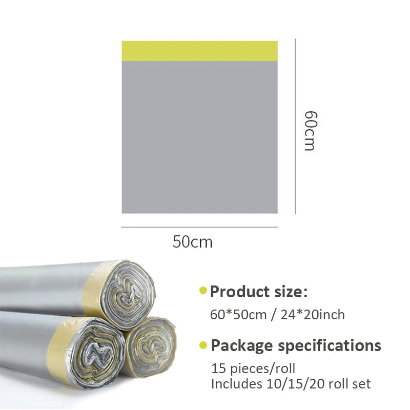 5/10/15/20 Rolls Drawstring Trash Bags for Kitchen Trash Can Thicken Large Capacity Garbage Bag Plastic Home Dustbin Storage Bag