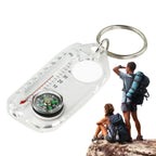 1pc Multifunction Mini Keychain Camping Compass Thermometer Outdoor Climbing Temperature Tester Survival Guiding Compass Tool