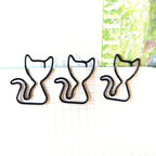 20/50pcs Cartoon Animal Paper Clip Cat Shaped Colorful Black Cat Paper Clips Metal Bookmark Cute Paper Planner Accessories
