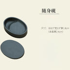 She Inkstone with Lid Antique Chinese Ink Stone for Calligraphy Writing and Traditional Painting Practice Natural Rock Inkstone