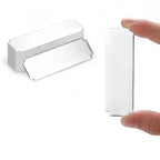 Silver Finish Surface Blank Name Badges, 1 pcs, Office Desk Labeling, Self-Adhesive Backing for School Classroom ID