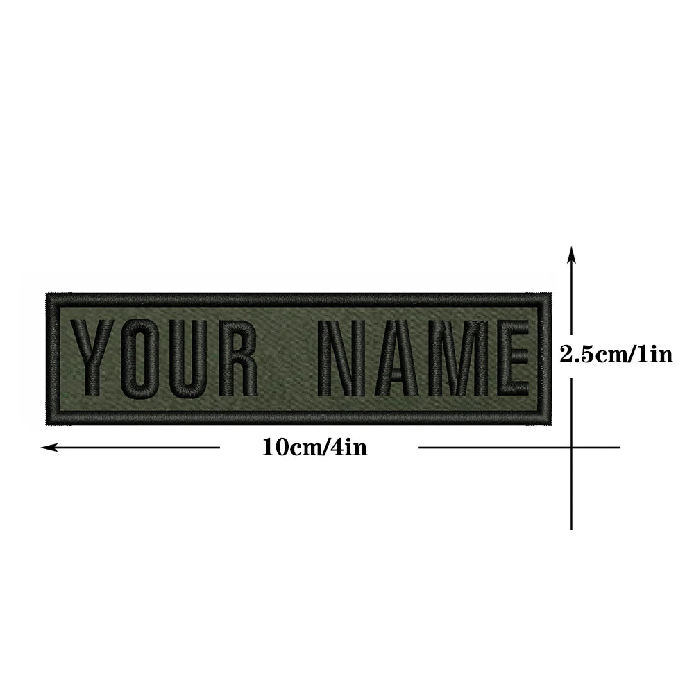 1PC 10cmX2.5cm Custom Name Flag Patch Stripes Badge Iron On Or Hook Loop Estonia Austria Bulgaria Hungary Romanian Ireland green