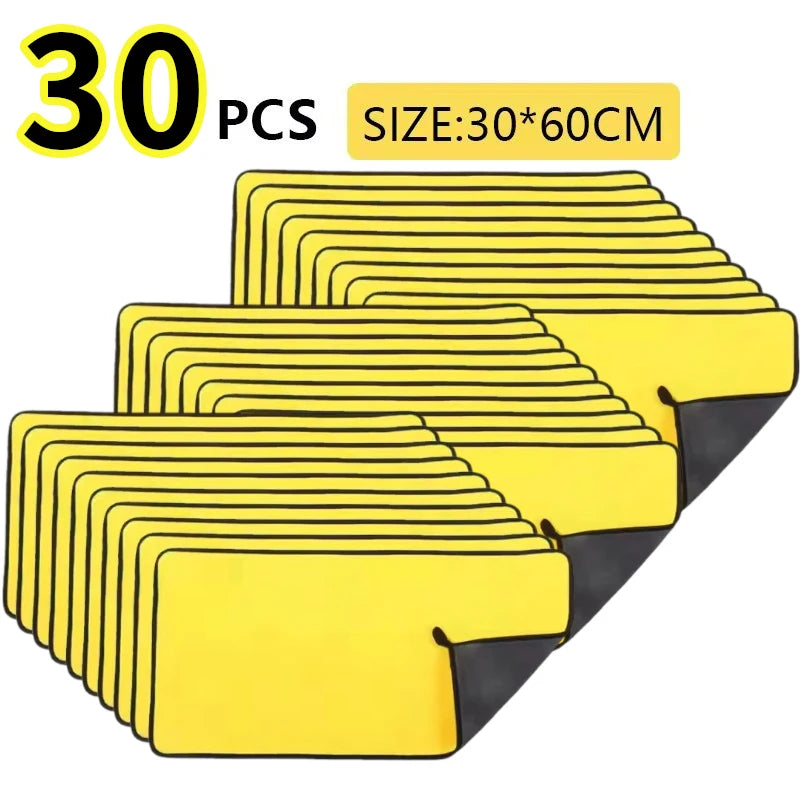 3-30PCS Car Nano Ultra Fiber Cloth Towel Microfiber Car Wash Towel Coral Fleece Towel Car Care Clean Cloth for Car Home Living