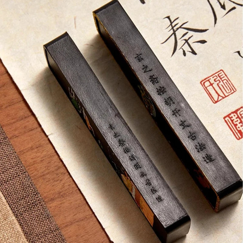 Traditional Chinese Sumi Ink Stick Black Color Inkstick Calligraphy Writing Painting Ink Bar Watercolor Fabric Paint Ink Block