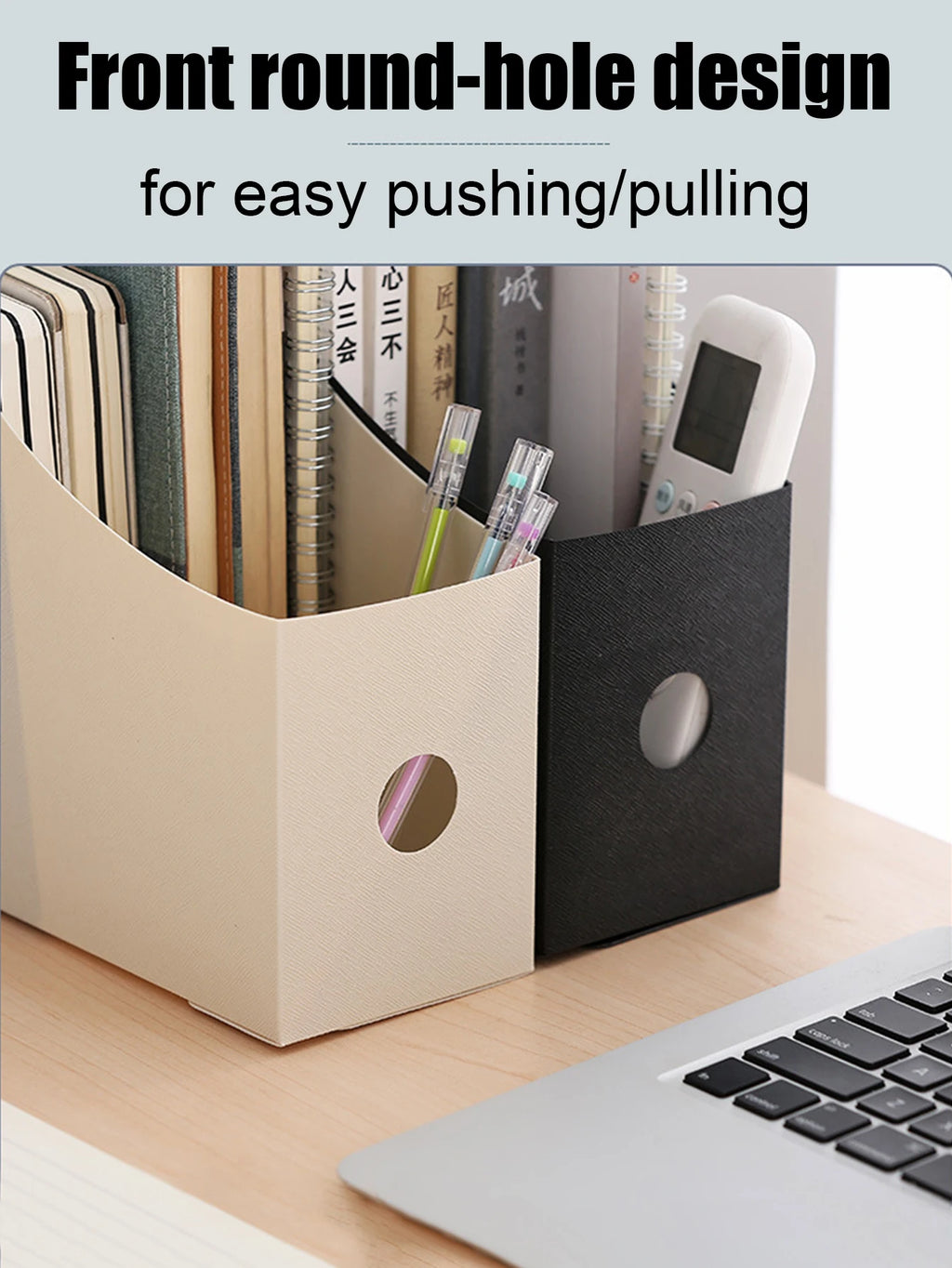 Plastic Desktop File Organizer, Student Office Document Bookends Shelf Adjustable Bookshelf Storage Box for Home School Supplies