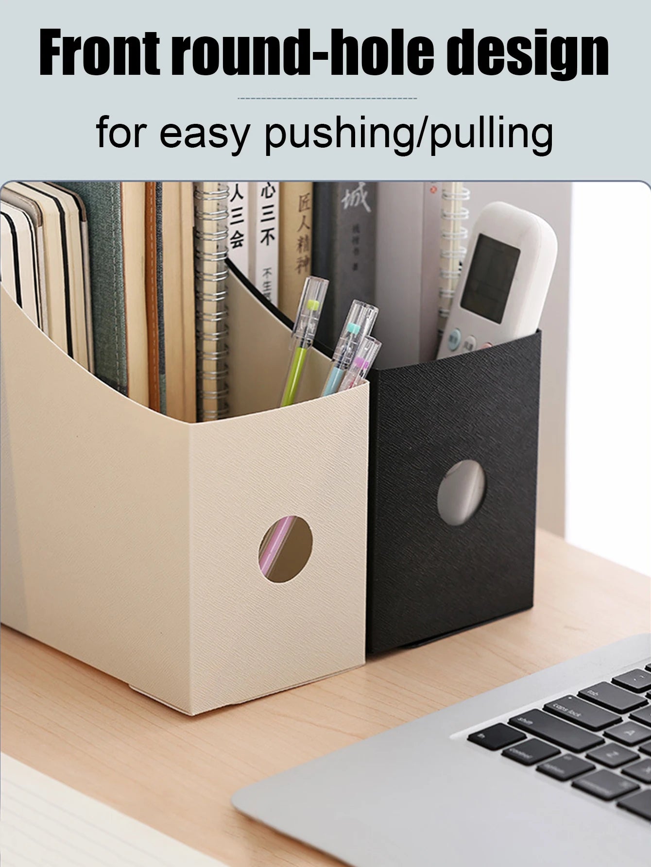 Plastic Desktop File Organizer, Student Office Document Bookends Shelf Adjustable Bookshelf Storage Box for Home School Supplies