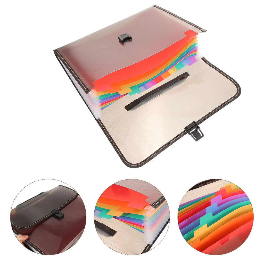 A4 Size Expanding Accordion File Folder Portable Document Organizer for Papers Receipts Bills Coupons Tickets Business Cards
