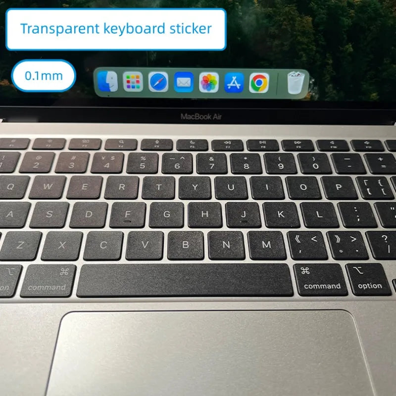 (Us American Style) Frosted Transparent White Mbp Keyboard Sticker Compatible with 13- 16inch MacBook Air/Pro Key Sticker Translucent Film to Prevent Keyboard Oiling
