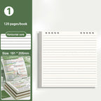Multifunctional 120 Pages Loose-leaf Notebook Color Detachable Diary Book Grid Inner Pages Flip Up Hand Account Book Students