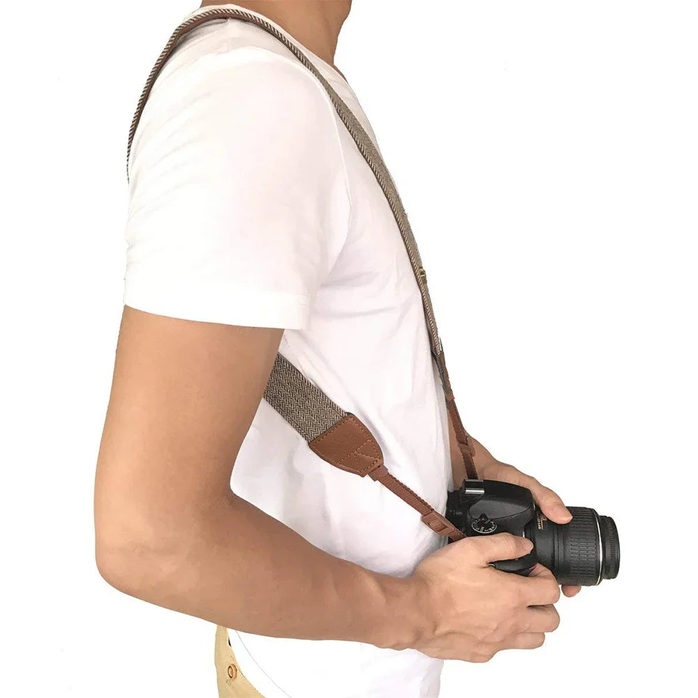 Portable Camera Strap Adjustable Cotton Leather Camera Shoulder Neck Strap Belt For Sony/ Nikon Camera Belt For DSLR Digital SLR