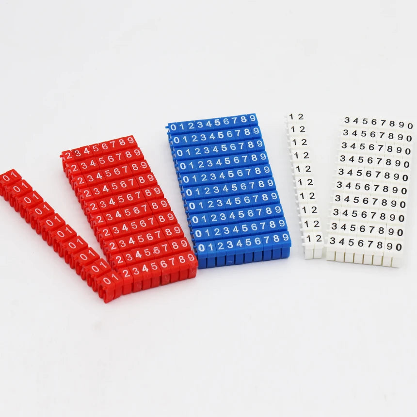 0.3-10mm2 Arabic Numerals 0-9 0123456789 Number Network Cable Wire C Type Clip Marker Tag Label Cord Marking Stuck Cord Sleeve