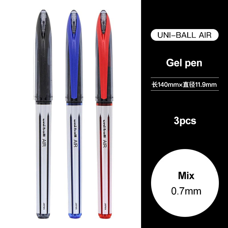3/6pcs Japan Uniball Gel Pen AIR Straight Liquid Signature Pen UBA-188 Black Technology 0.5/0.7mm Free Writing School Supplies