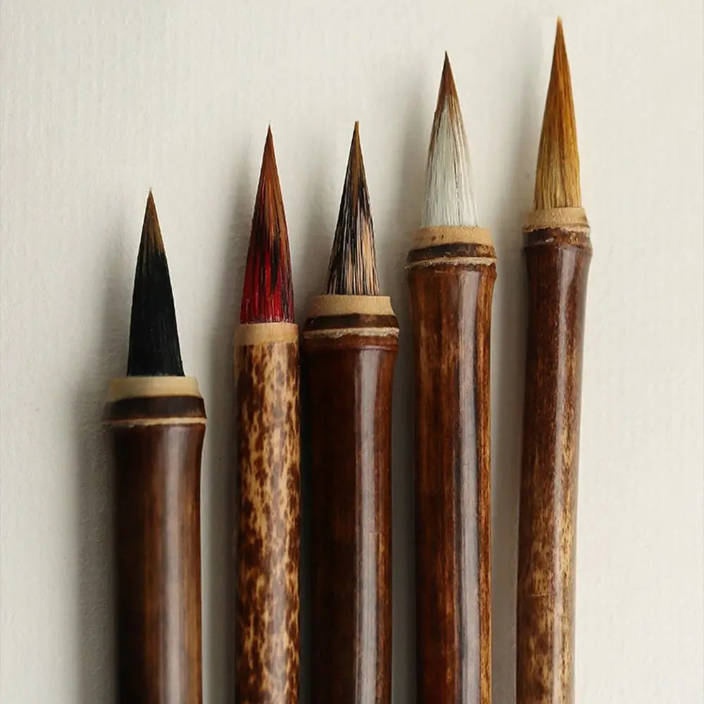 Traditional Chinese Writing Brushes Bamboo Wolf's Hair Writing Brush for Calligraphy Painting Practice Brush
