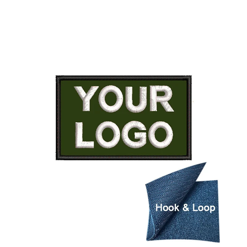 1PC 8x5cm Custom Name Tags Embroidered Patch Personalized Stripes Badge Number  Text Badge Iron On Backing Hook & Loop Backing