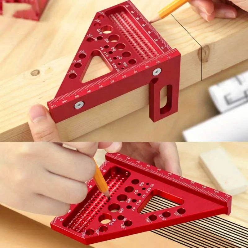 3D Multi Angle Woodworking Square With Scribing Pin 22.5-90 Degree Precision Protractor Carpenter DIY Measuring Tool Gift
