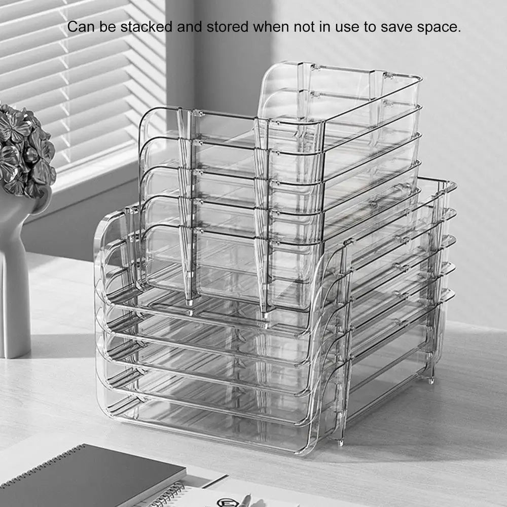 Office Desktop Organizer A4 Paper Drawer Storage Box Stackable File Cabinet Pen Holder Document Case Holder A4 Size Storage Box