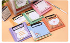 1pcs Cartoon Board Clip Sticky Note Book Student Ins Girl Memo Sticky Note Study Office Non-sticky Message Paper