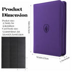 9 Pocket Zipper Card Binder, 360 Trading Card Holder Book, Premium PU Cover Zip Binder for Cards, Durable Side Loading Card