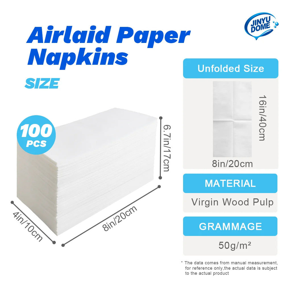 JINYUDOME Premium Soft White Dinner Napkins 7.87x15.75in Linen-Feel Disposable Prefolded for Wedding Party Events