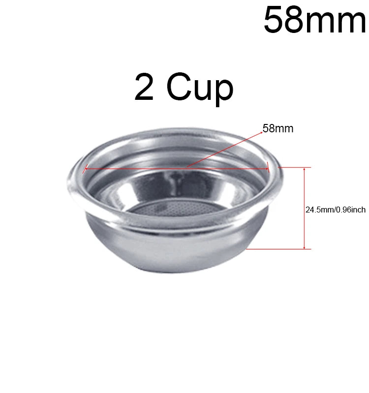 1Pcs 51mm 58mm 1 cup 2 cup 4 cup filter Replacement Filter Basket for Coffee Bottomless Portafilter