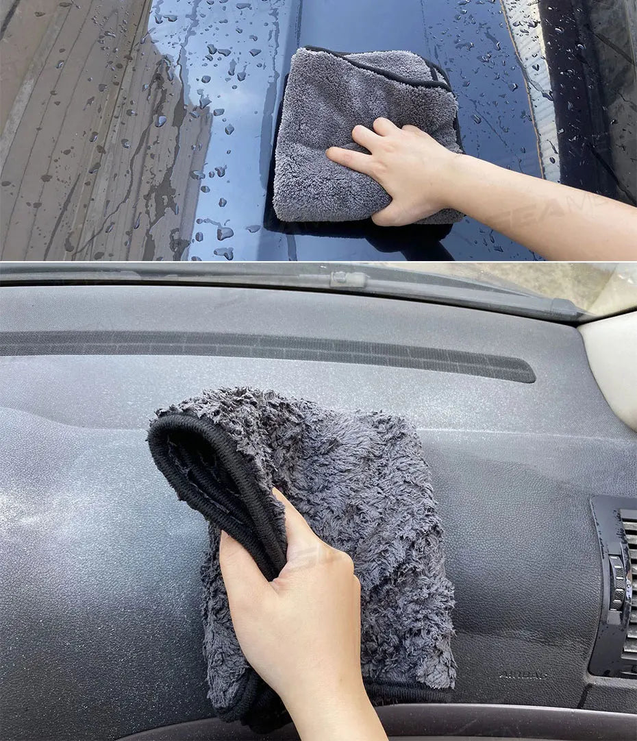 SEAMETAL Thicken Car Cleaning Towel 1200GSM Super-Absorption Microfiber Washing Towel Ultra-Soft Scratch-Free Car Drying Cloth
