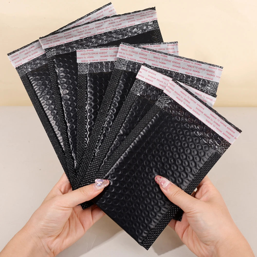 50-10PCS Black/Pink/White Bubble Mailers Delivery Package Packaging Small Business Supplies Bubble Envelopes Packing Bag Mailer