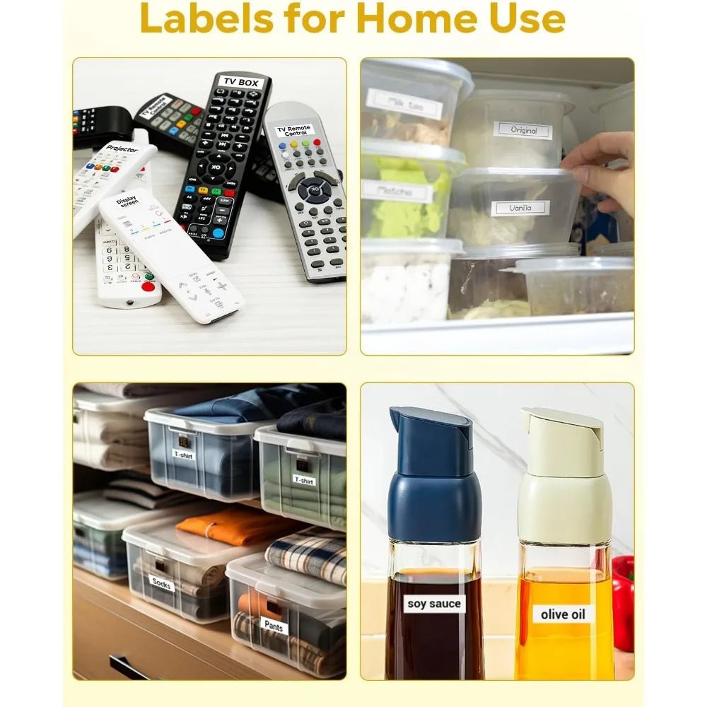 P12 Mini Label Maker Machine with Tape Bluetooth Label Printer Handheld Sticker Multiple Templates Font Inkless Sticker Maker