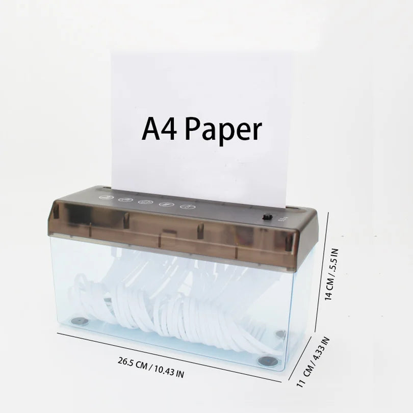 Portable Mini Paper Shredder Electric USB Battery Operated Shredder Documents Paper Cutting Tool for Home Office