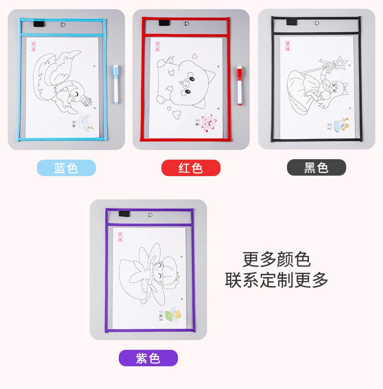 File Set Hanging Set Storage Bag Pet Transparent Dry Erase Bag Document Holder Clear Plastic Organizer Pouch