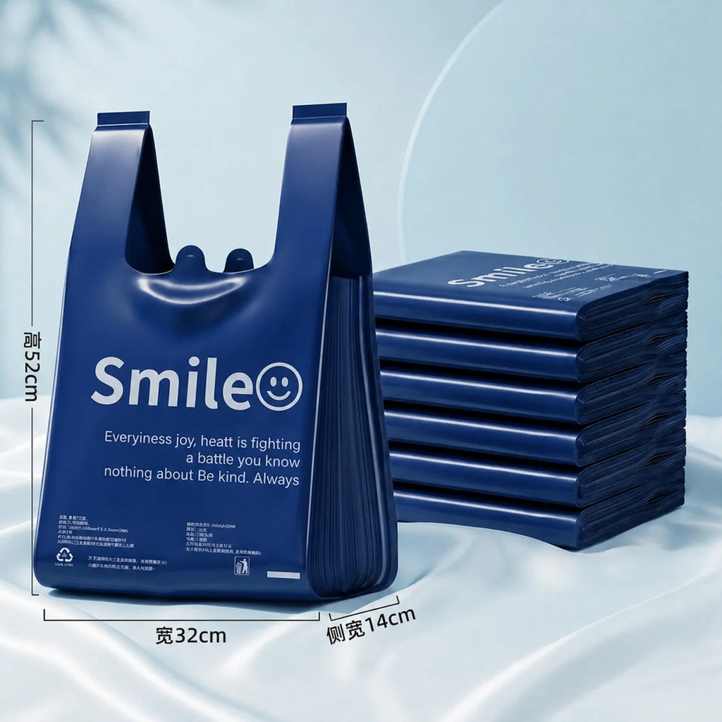 Disposable Trash Garbage Bags 20L Capacity Household Rubbish Bin Liners 50pcs Thickened Leakproof Waste Bags for Kitchen Home
