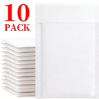 50-10Pcs White Kraft Bubble Mailers Self-Sealing Storage Paper Envelope Waterproof Cushioned Padded Foam Shipping Packaging Bags