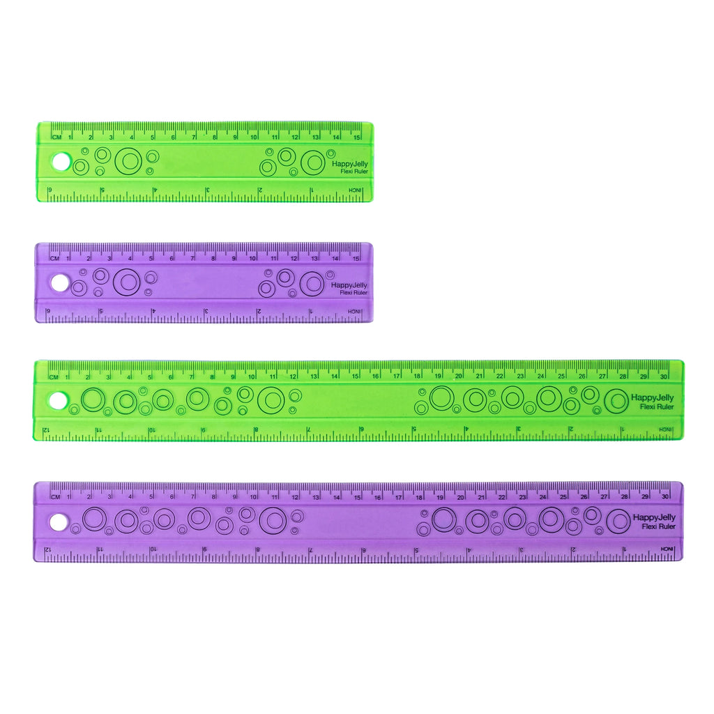 Multifunction Student Flexible Ruler Inch and Metric 30 cm/12 Inch 15 cm/6 Inch Transparent Colors Stationery Rule School Supply