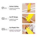 Yellow Safe Portable Box Opener Utility Knife with Plastic Handle And Sharp Blades Office Supply Tool