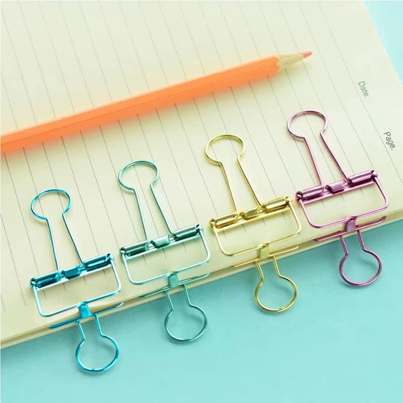 10Pcs Mini Paper Clip Black Sliver Binder Clips Page Holder Office Study Binder Clips Photo Clamp Office School Desk Organizer