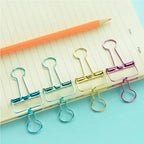 10Pcs Mini Paper Clip Black Sliver Binder Clips Page Holder Office Study Binder Clips Photo Clamp Office School Desk Organizer