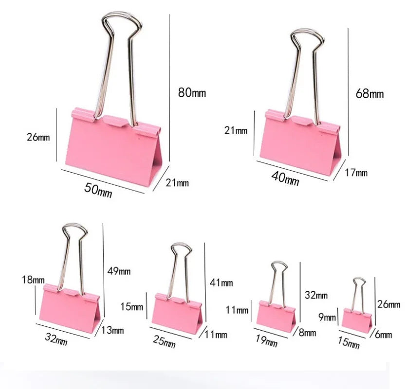 Colorful Metal Binder Clips Paper Clip Office Stationery Binding Long Tail Clip Colored Ticket Clip Tailcoat Clip