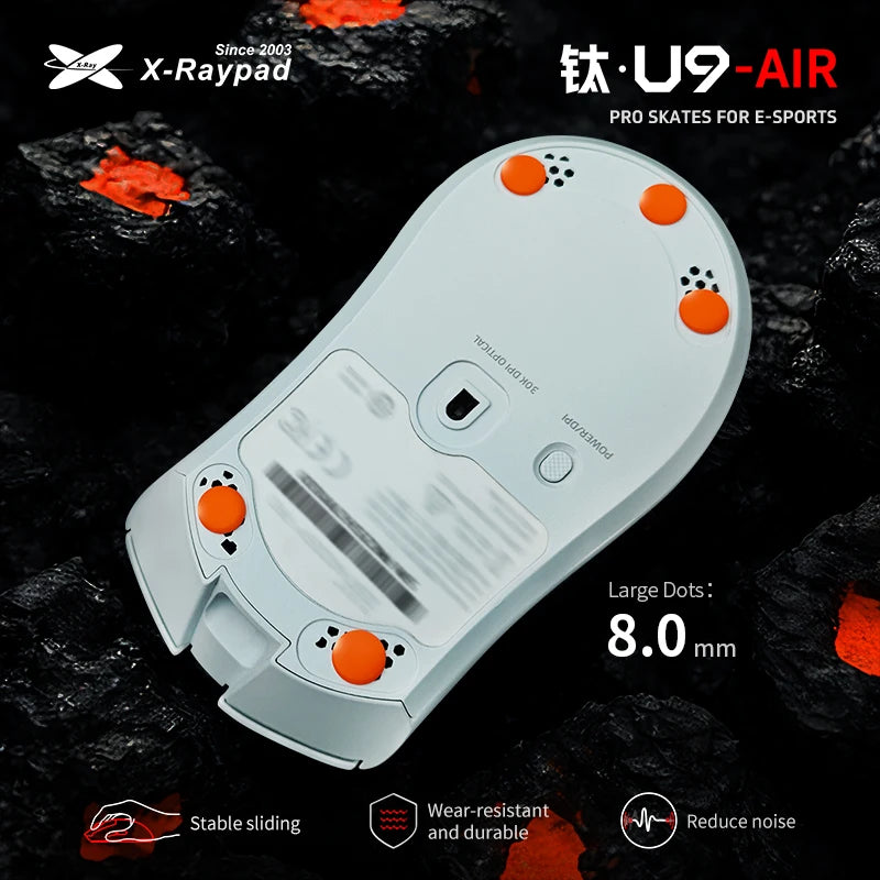 X-Raypad Titanium U9 Durable Mouse Skates for Universal Dot — Durable. Quiet. Control for Premium Gaming