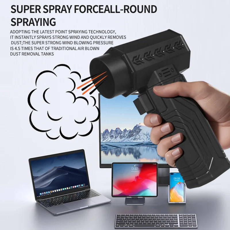 880000RPM Air Blower Powerful  Mini Turbo  Fan ,10000mAh 600g Thrust 70m/s Wind Brushless Duster leaf Removal Dryer keyboard